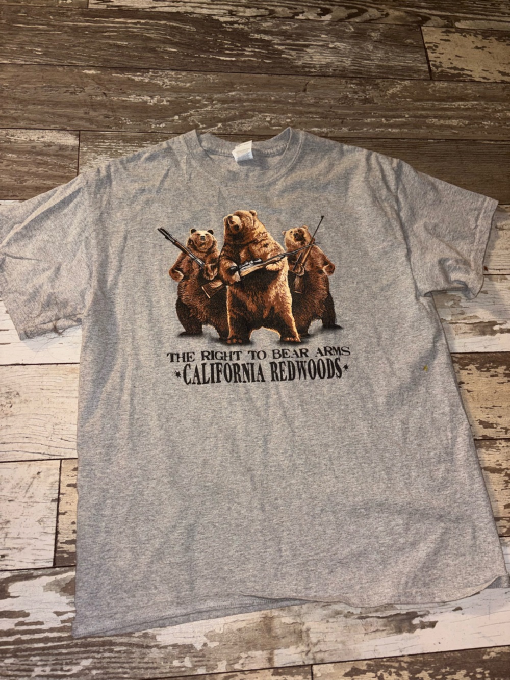 California Redwoods 'Right to Bear Arms' Gray Graphic Tee